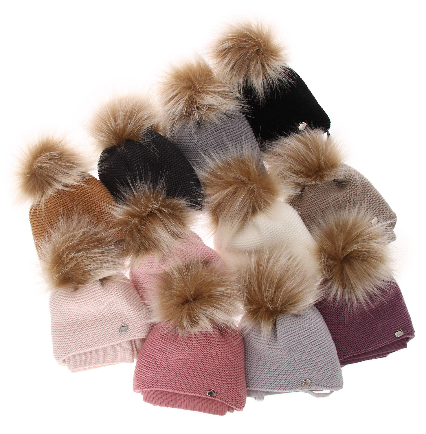 Komplet zimní dívčí: čepice a šála růžový s bambulí Aimi