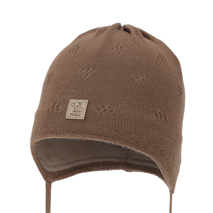 Chlapecká podzimní/jarní čepice, zavazovací, hnědá, Slate