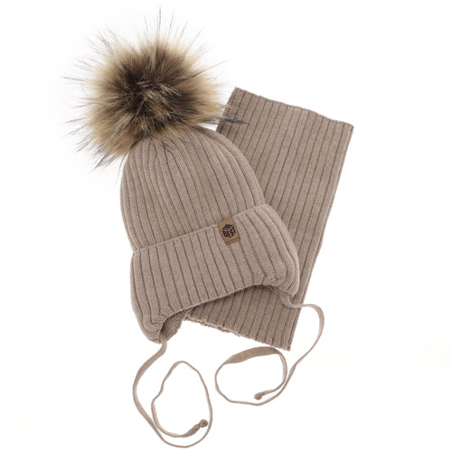 Komplet zimný chlapčenský: čiapka a tunel zelený 100% extra fine merino vlna Juno