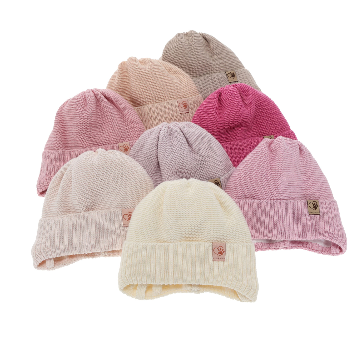 Dievčenská zimná čiapka růžová s merínovou vlnou Dari