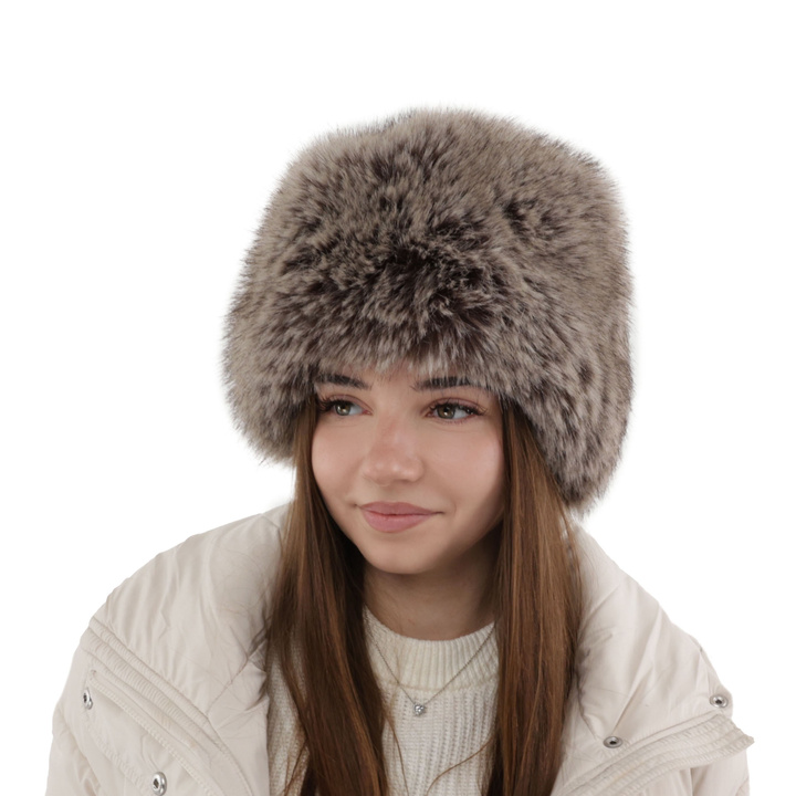 Dámská zimní čepice béžová s podšívkou z vlnené Holly