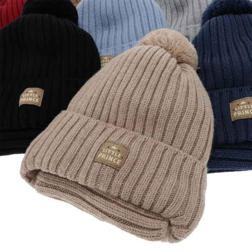 Komplet zimní chlapecký: čepice a tunel, camel, 100% merino vlněný, podšitý bavlnou, zavazovací, Masil