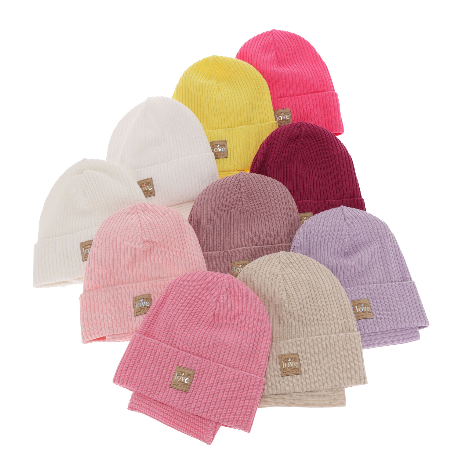 Komplet podzimní/jarní dívčí: čepice a tunel, s bavlnou, růžový Furora