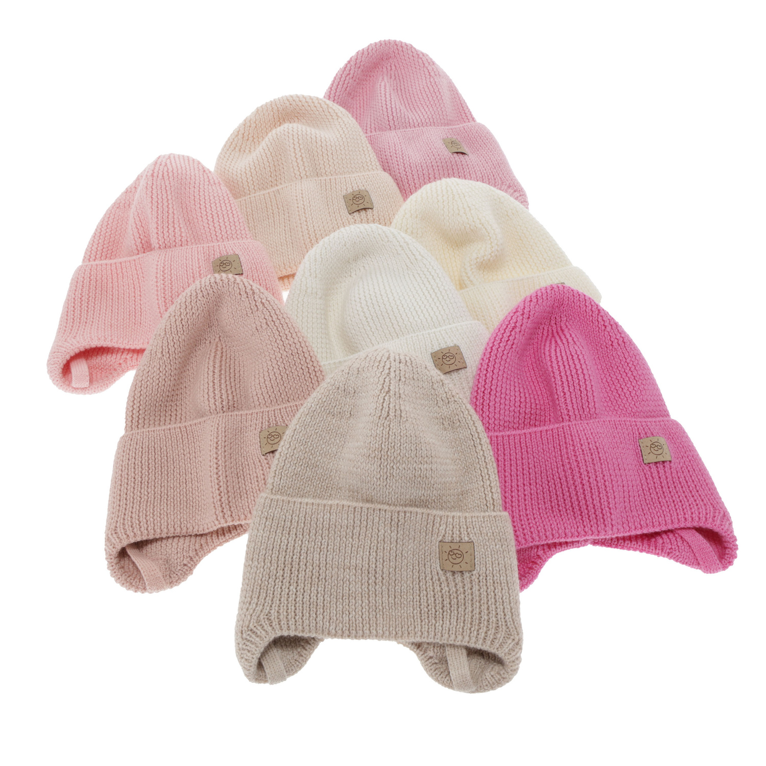 Dívčí zimní/podzimní/jarní čepice, 100% merino vlněná, zavazovací, bílá, Bafra