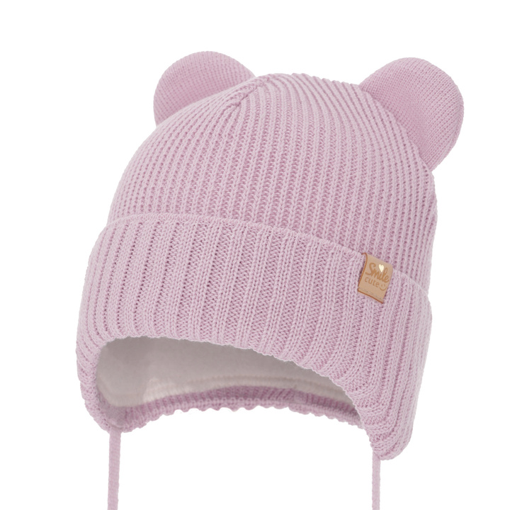 Dievčenská zimná čiapka fialová s merínovou vlnou Shira