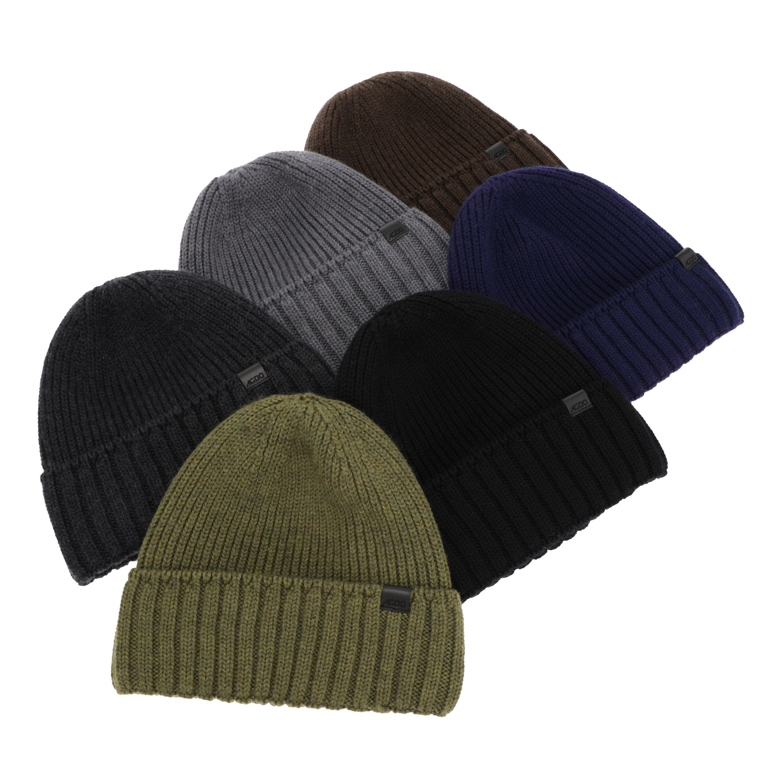 Pánská zimní čepice zelená 100% extrafine merino vlněná bezešvá Bruner