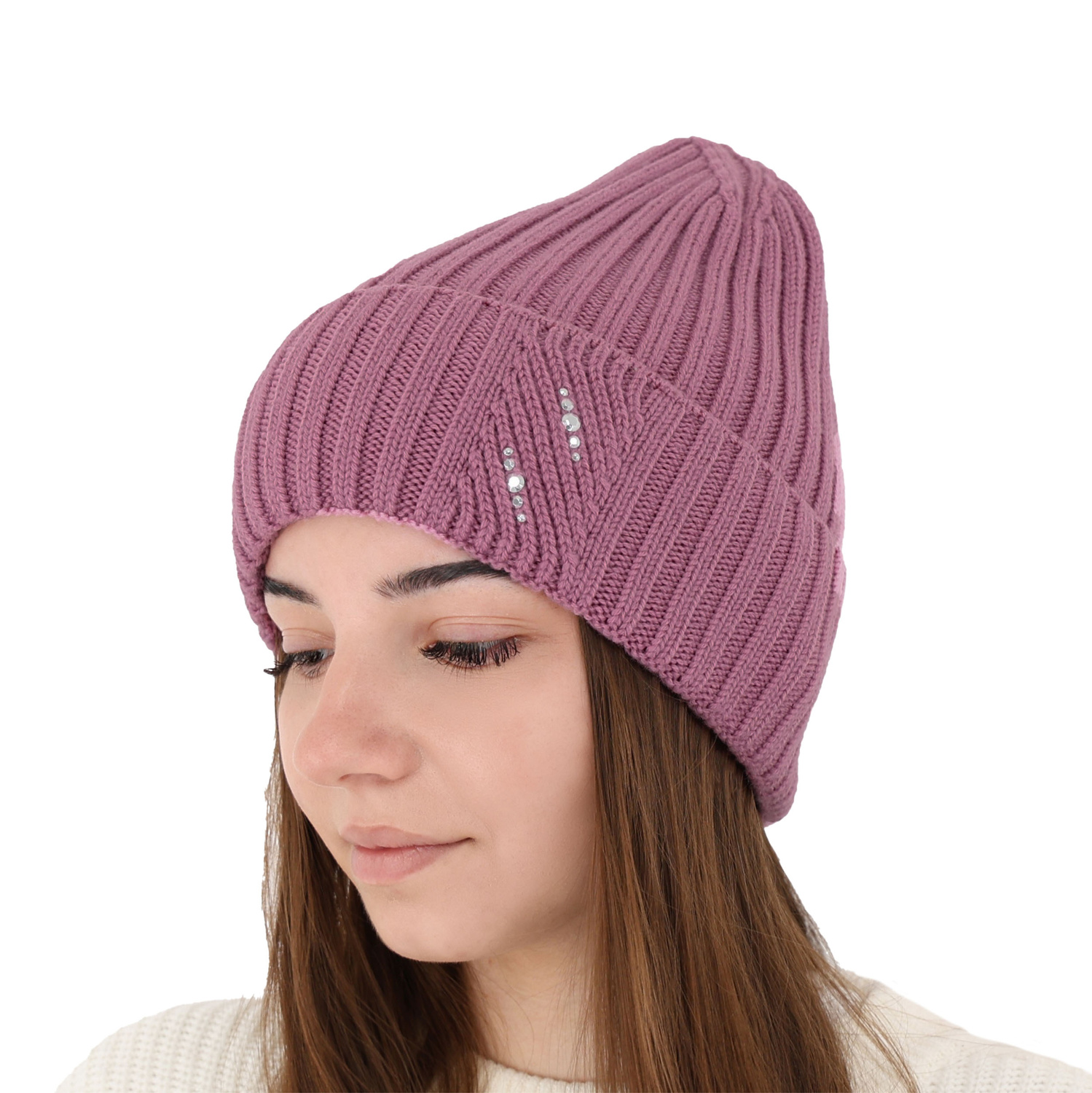Dámská zimní čepice šedá 100% extra fine merino vlněná Ariga