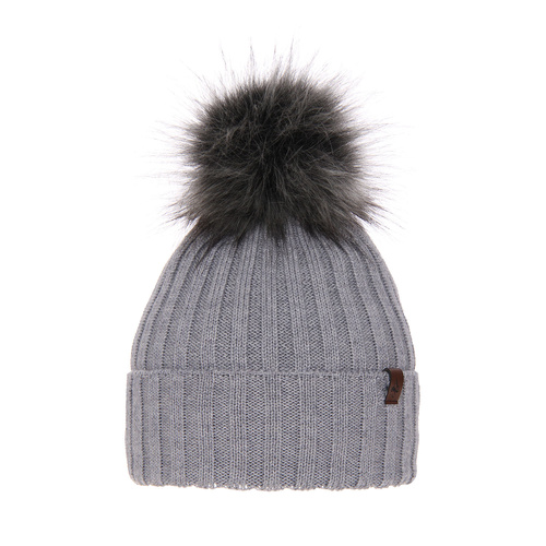 Dámska zimná čiapka šedá merino vlnená Texa