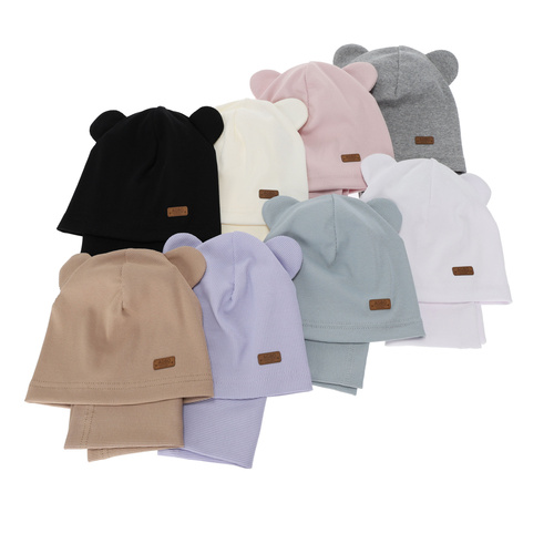 Komplet podzimní, jarní dívčí: čepice a tunel, bavlněný, béžový Georgea