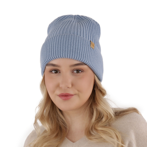 Dámská zimní čepice černá 100% extra fine merino vlněná Isla