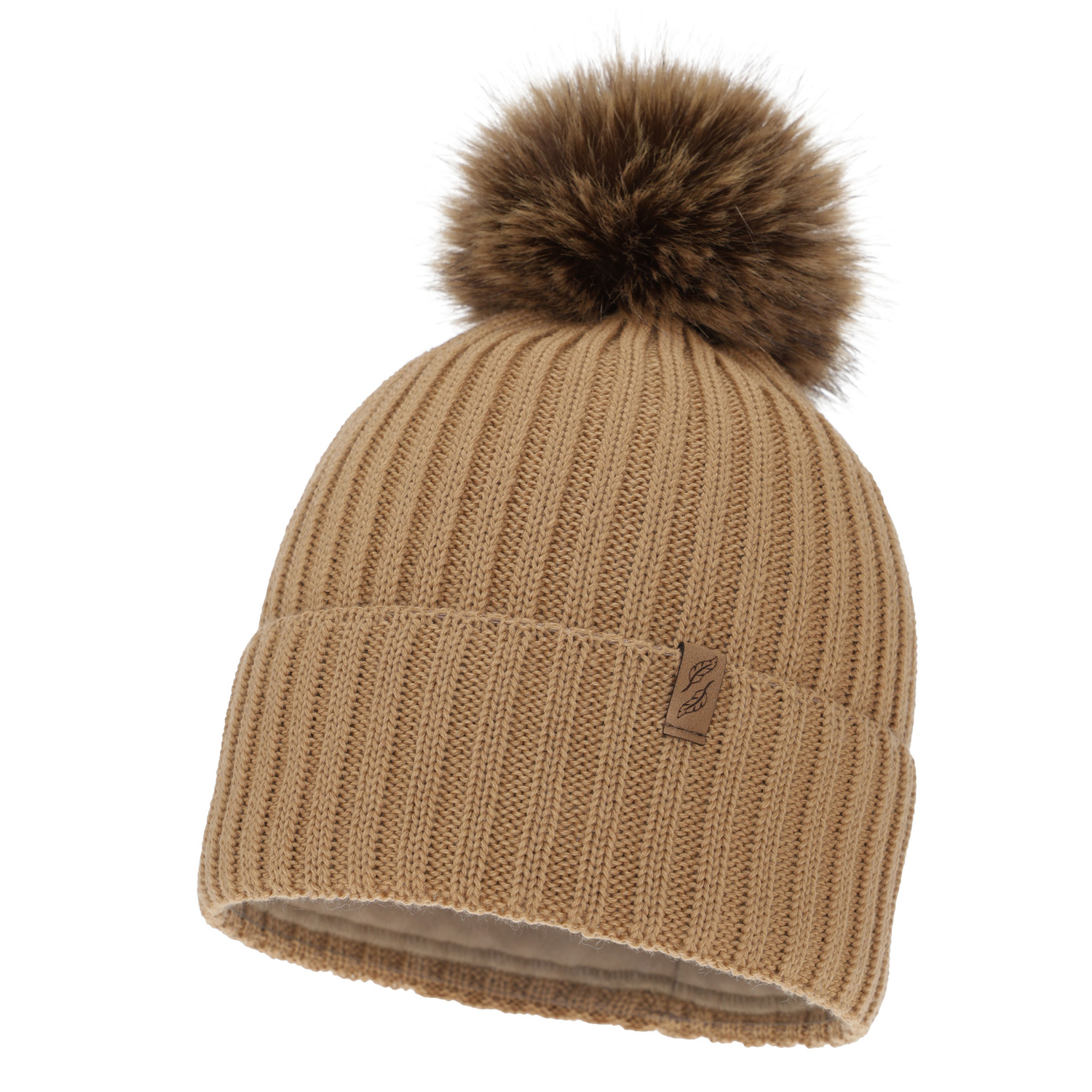 Dámská zimní čepice, camel, s merino vlnou, Zamira