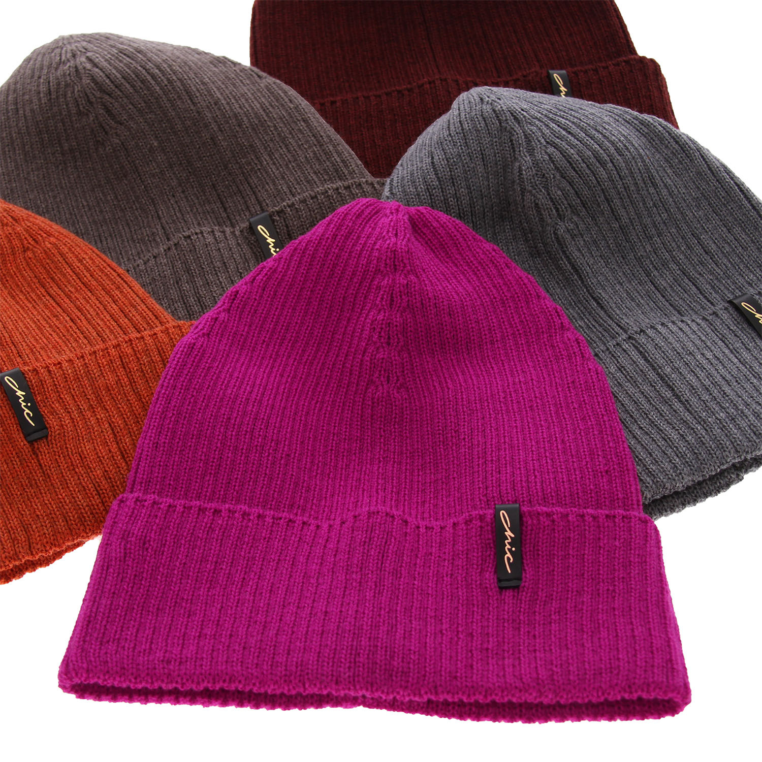 Dámská zimní čepice červená 100% extra fine merino vlněná Megan