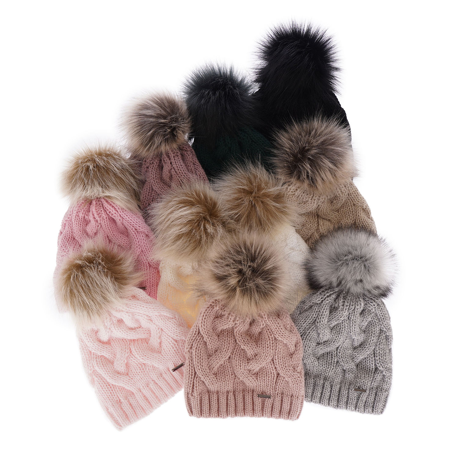 Dámská zimní čepice černá s bambulí Terri