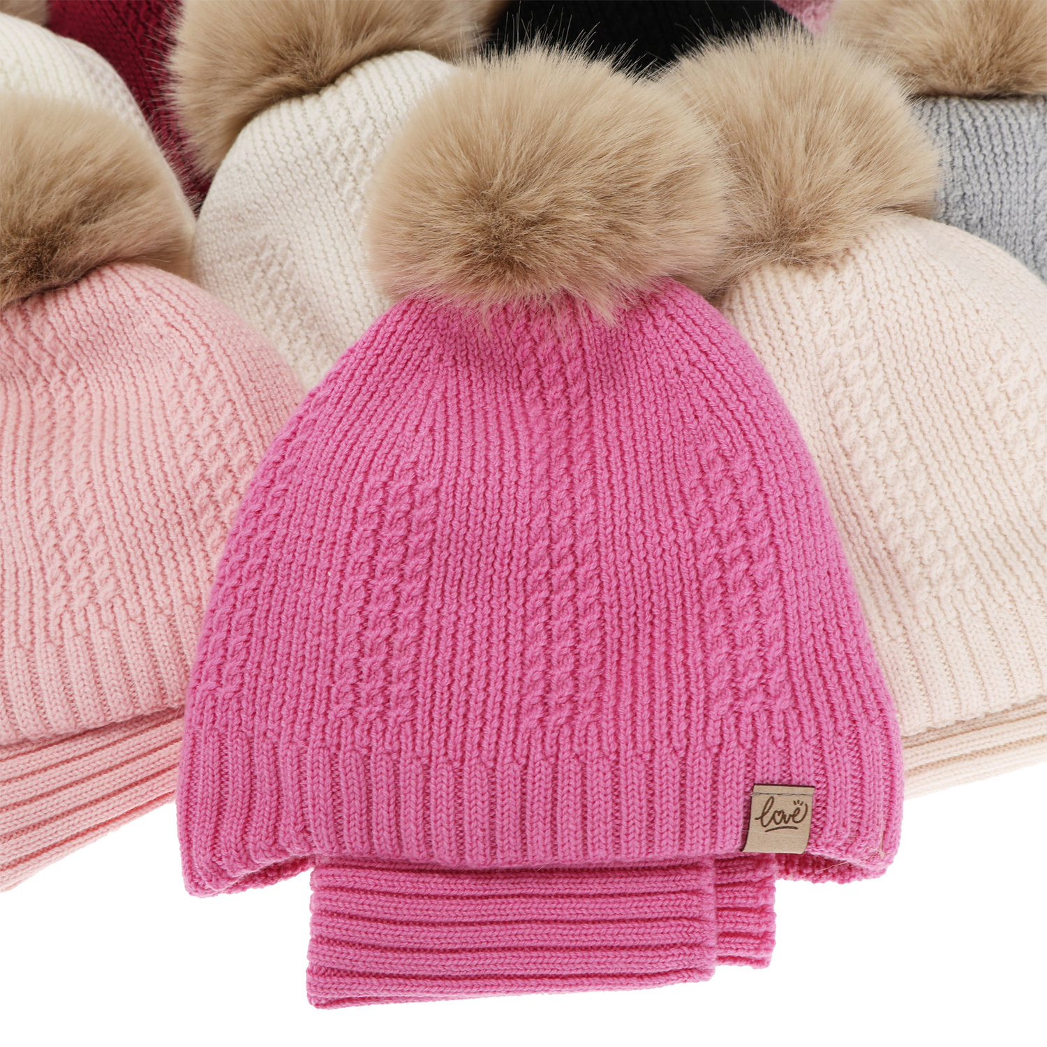 Čepice a tunel pro dívku zimní komplet, fialový, 100% merino vlněný, podšitý vlněným fleecem, zavazovací Danielle