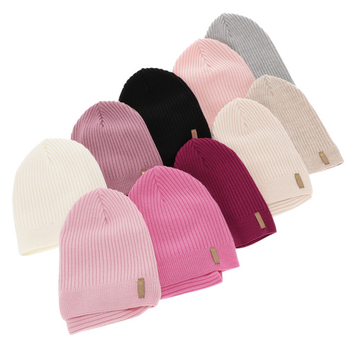 Komplet jesenný/jarný dievčenský čiapka a tunel ružový 100% extrafine merino vlna Chelsie