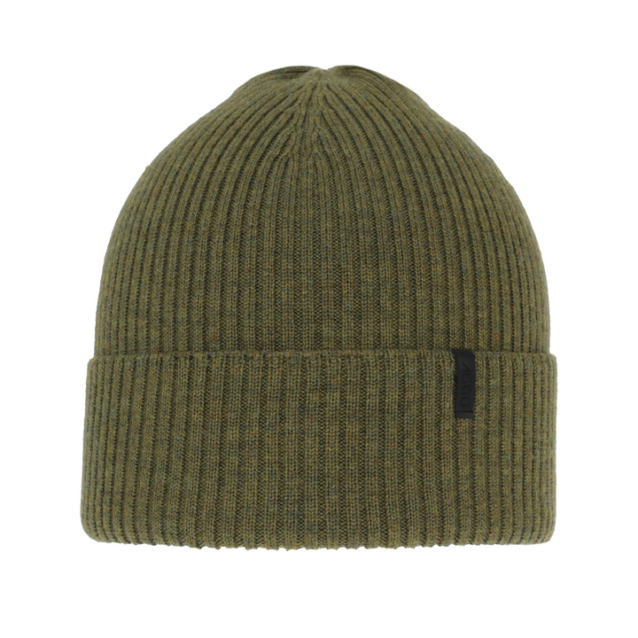 Pánská zimní čepice, khaki, 100% merino vlněná, Thorin