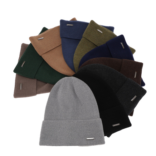 Pánská jarní/zimní čepice tmavě modrá 100% extra fine merino vlněná Memfis