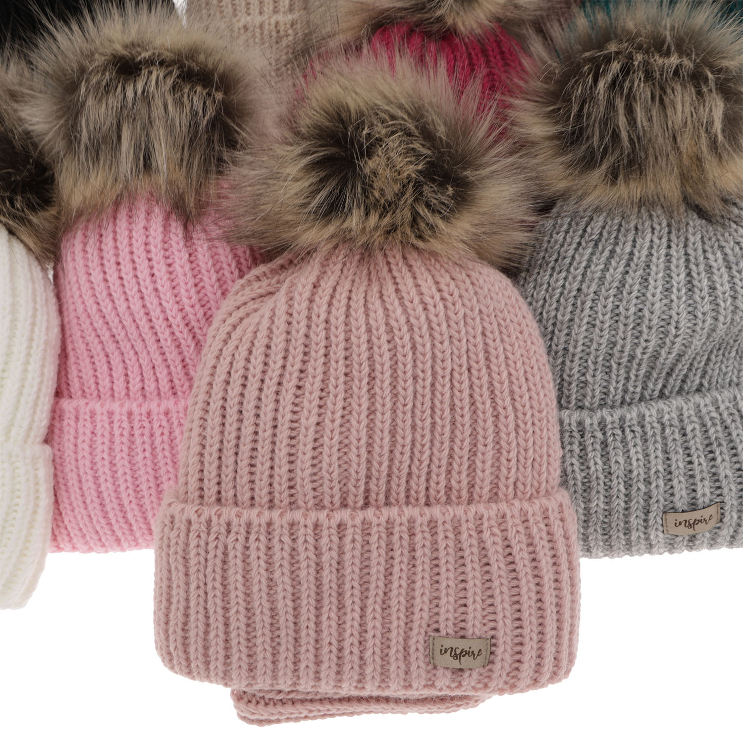 Komplet zimní dívčí: čepice a tunel krémový bambulí Willow