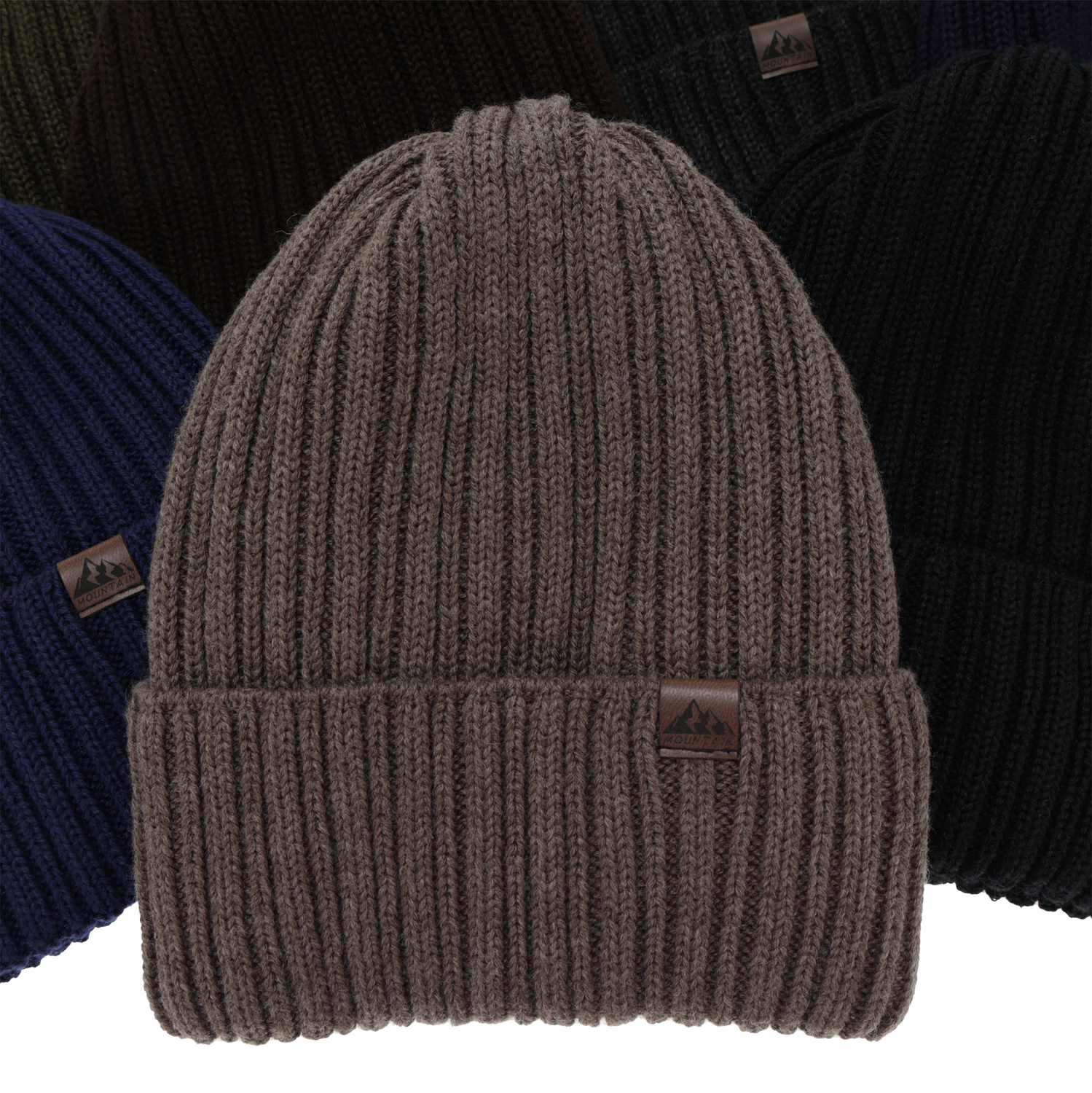 Pánská zimní čepice, khaki, s merino vlnou, Huno