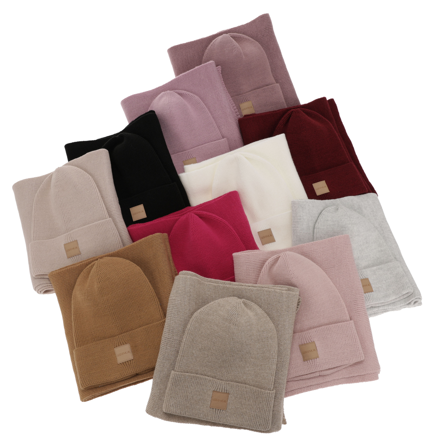 Dámský jarní/zimní set: čepice a šála camel Nathalie