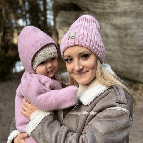 Dámská zimní čepice, hnědá, s merino vlnou, Benedetta