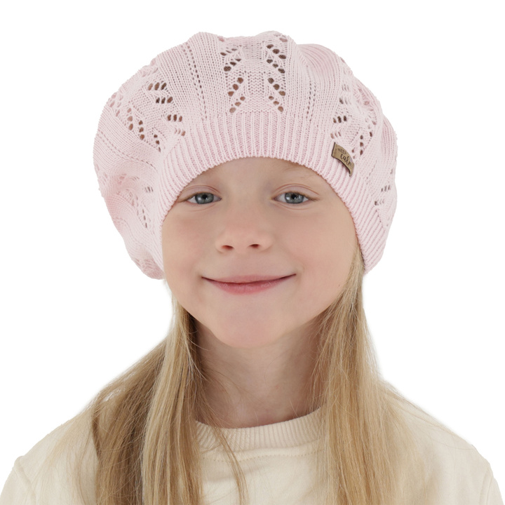 Dívčí podzimní/jarní beret, růžový, Kevira