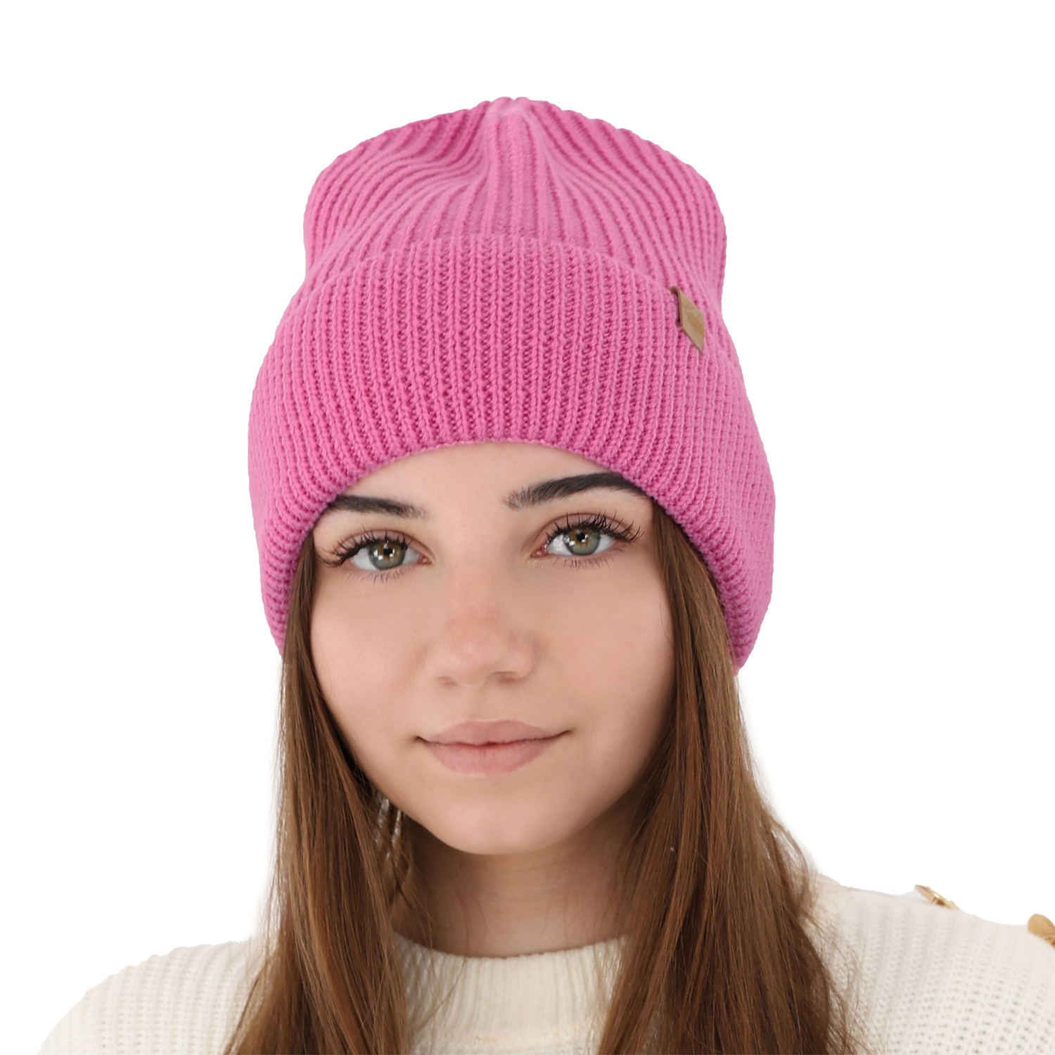 Dámská zimní čepice hnědá 100% extra fine merino vlněná Isla