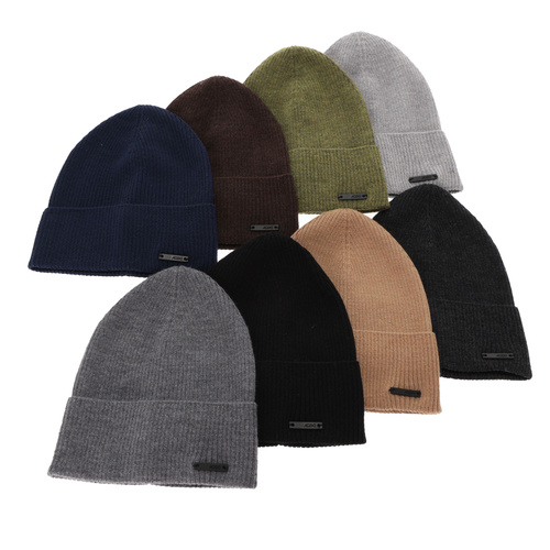 Pánská podzimní, jarní čepice šedá 100% merino vlněná Fleur