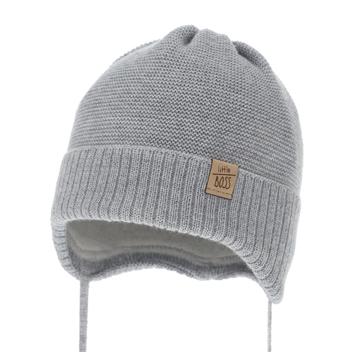 Chlapecká zimní čepice šedá s merino vlnou Darsi