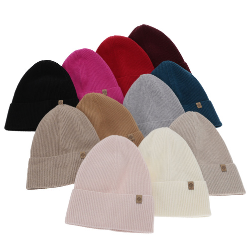 Dámská podzimní/jarní čepice, bordová, merino vlna s kašmírem, Alineta