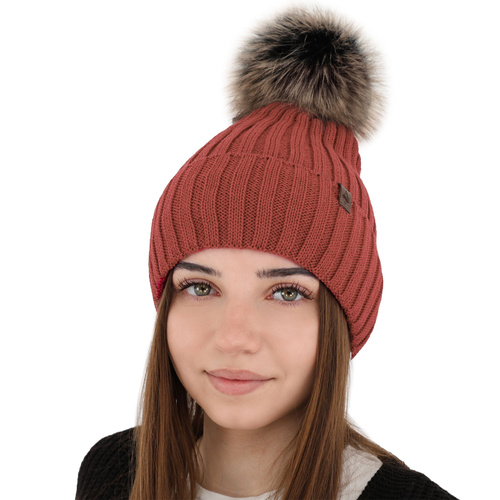 Dámska zimná čiapka šedá merino vlnená Texa