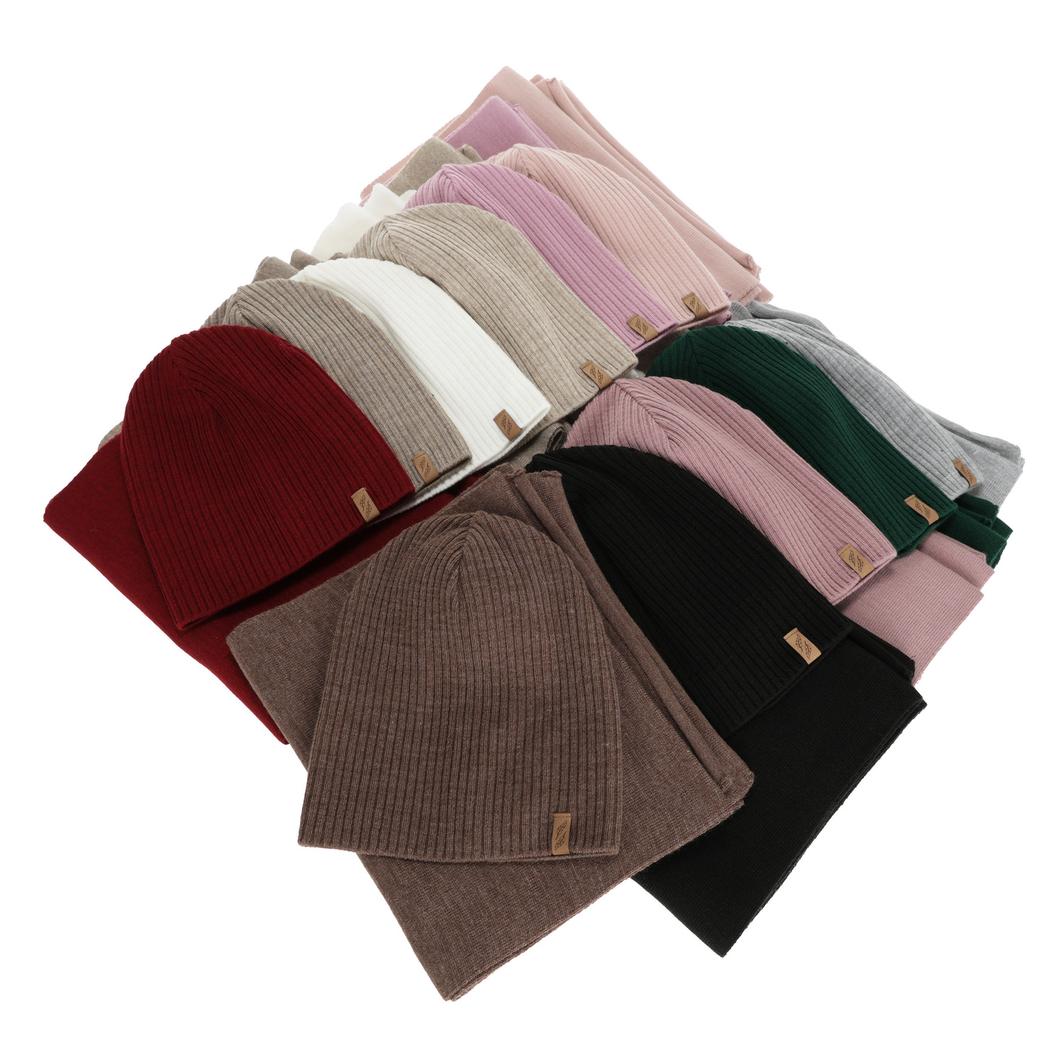 Komplet zimní dámský: čepice a šála, fialová, Fena