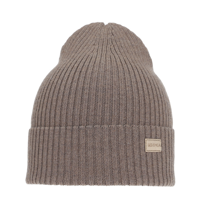 Dámská jarní/zimní čepice béžová 100% extra fine merino vlněná Sophie