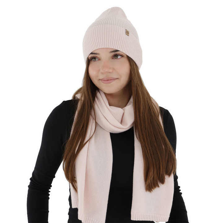 Šála zimní dámská, světle růžová, merino vlna s kašmírem, Irenia