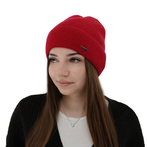 Dámská podzimní/zimní čepice, světle béžová, s merino vlnou s kašmírem, Sindra