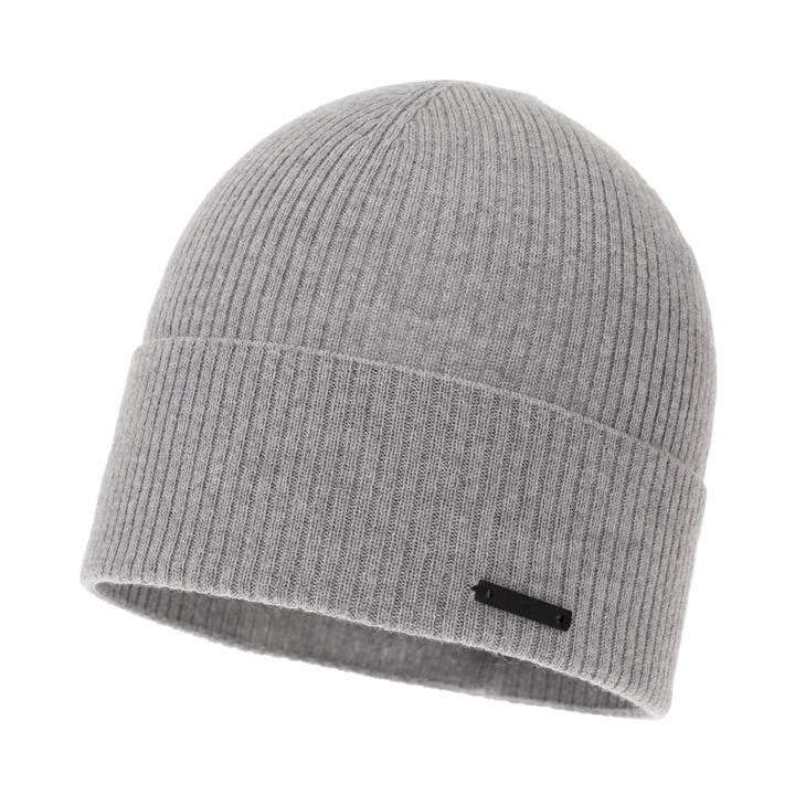 Pánská podzimní, jarní čepice šedá 100% merino vlněná Fleur