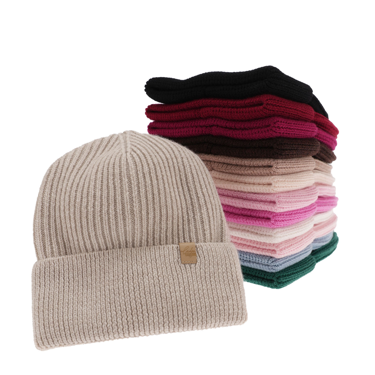 Dámská zimní čepice černá 100% extra fine merino vlněná Isla