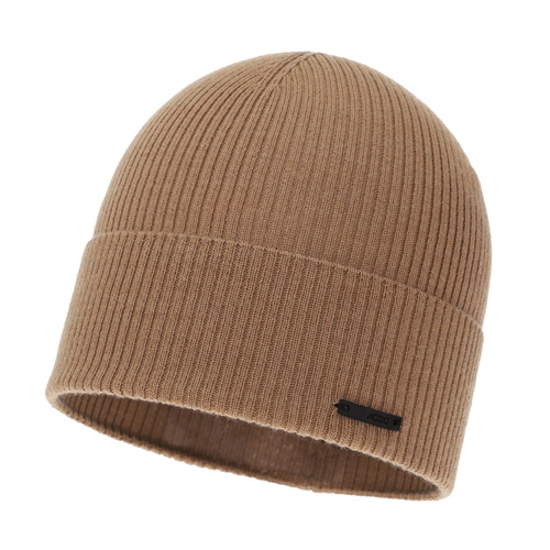 Pánská podzimní, jarní čepice camel 100% merino vlněná Fleur