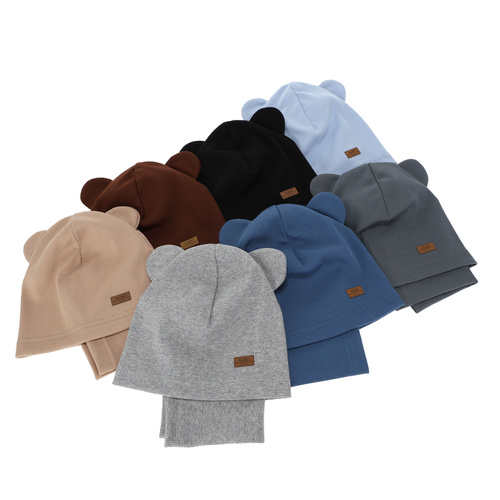 Čepice a tunel pro chlapce, podzimní, jarní komplet, béžový Gregory