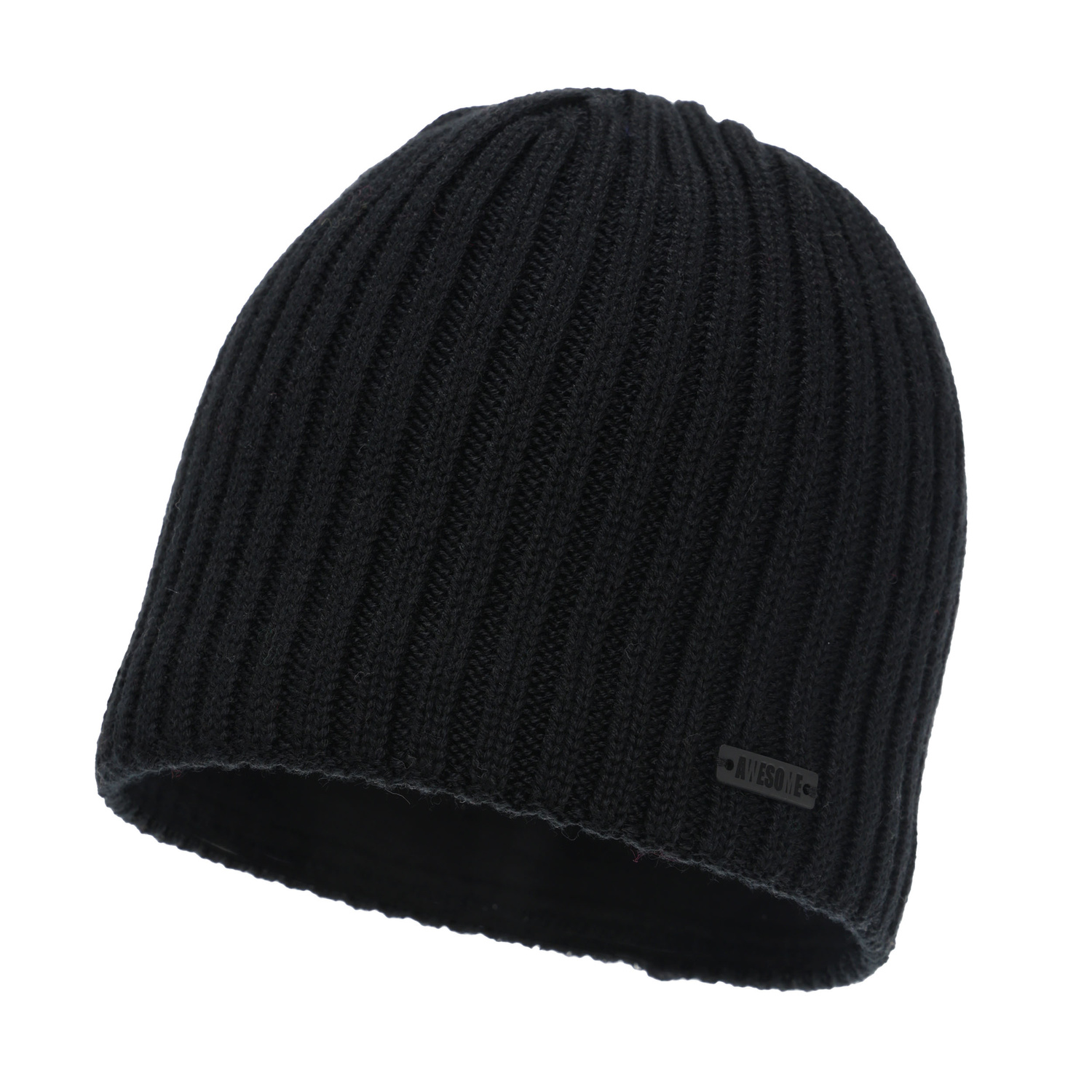 Pánská zimní čepice, černá, s merino vlnou, Adagio