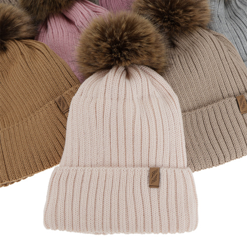 Dámská zimní čepice, camel, s merino vlnou, Zamira
