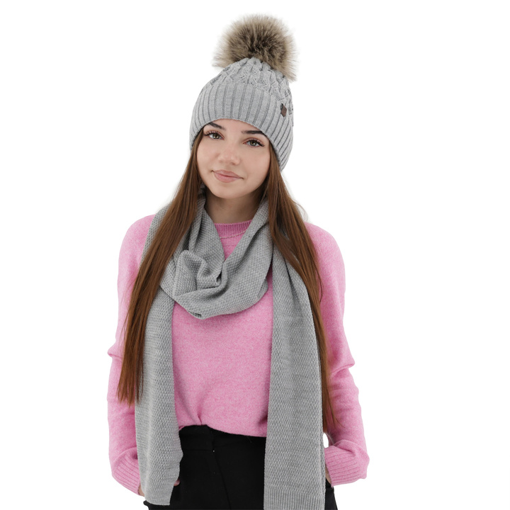 Šátek zimný dámsky šedý Agora