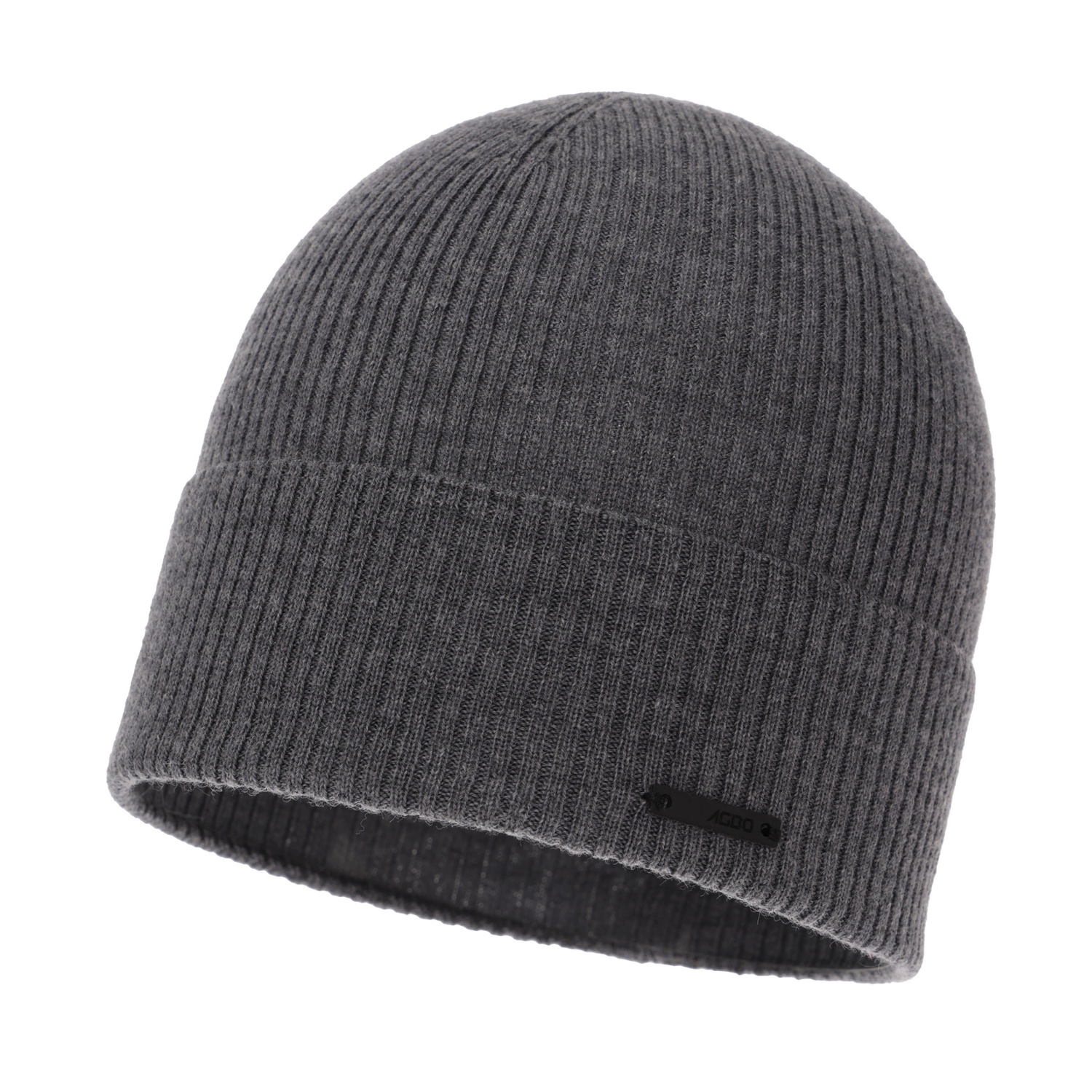 Pánská podzimní, jarní čepice šedá 100% merino vlněná Fleur