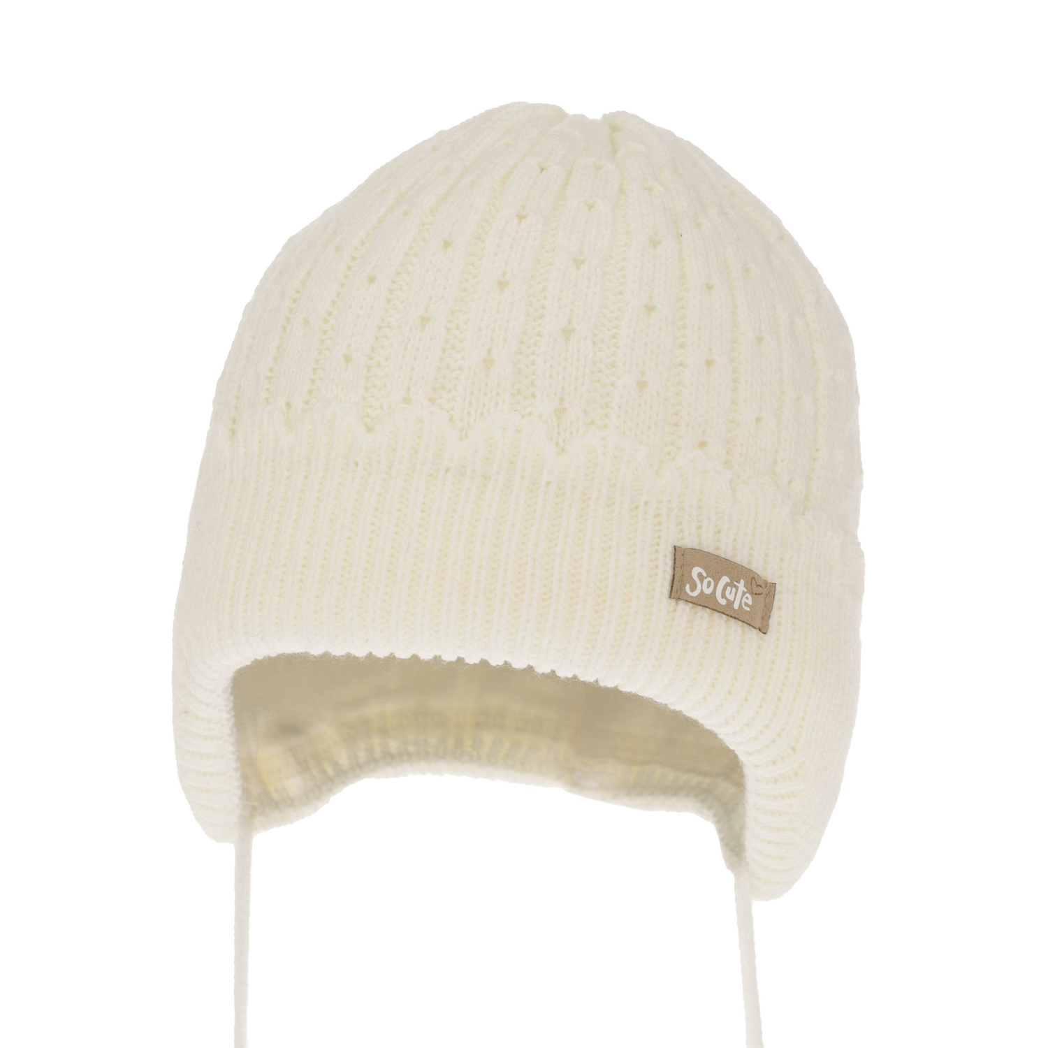 Dívčí podzimní/jarní čepice krémová Tema