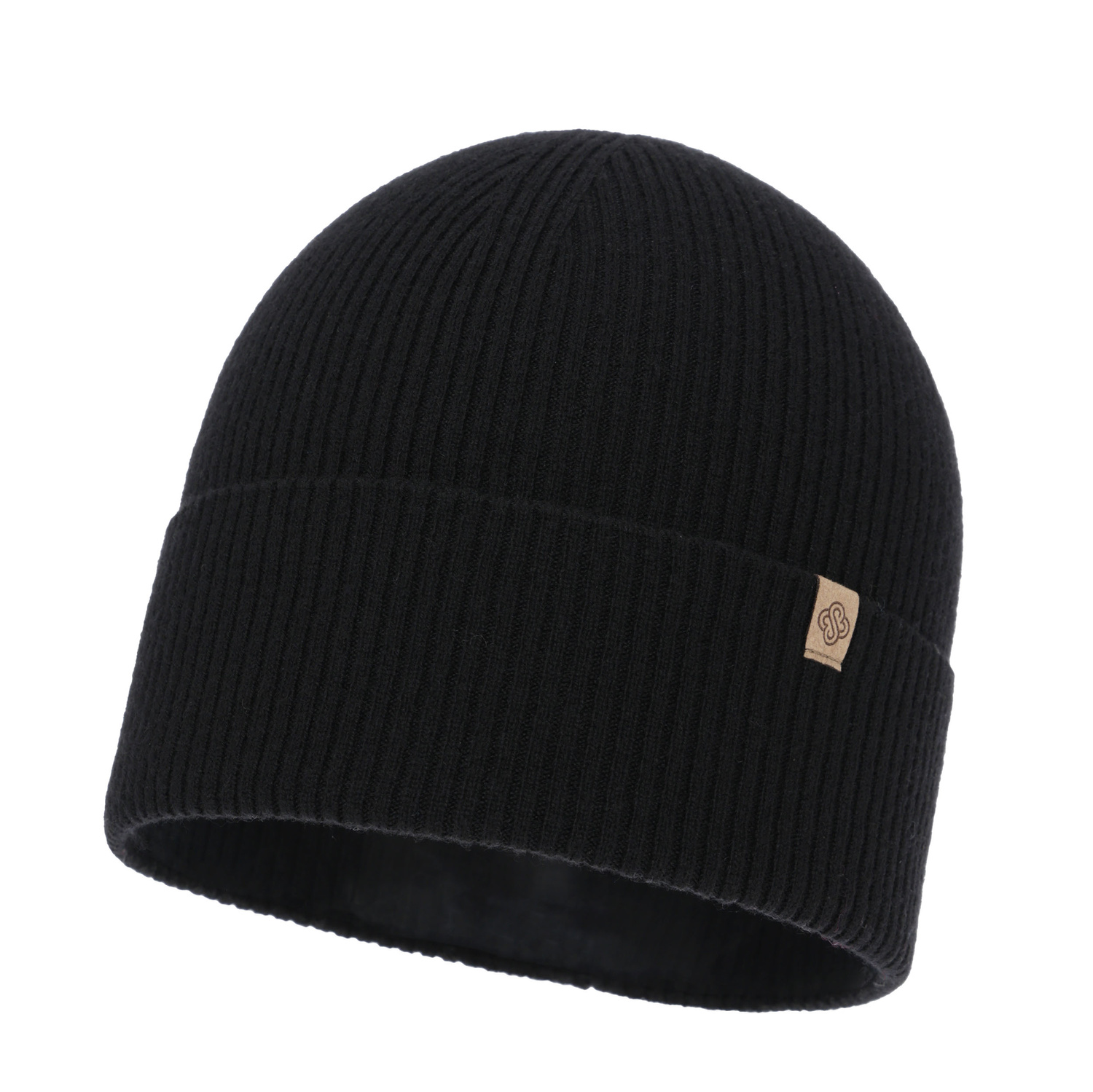 Dámská podzimní/zimní čepice, černá, s merino vlnou a kašmírem, Alineta