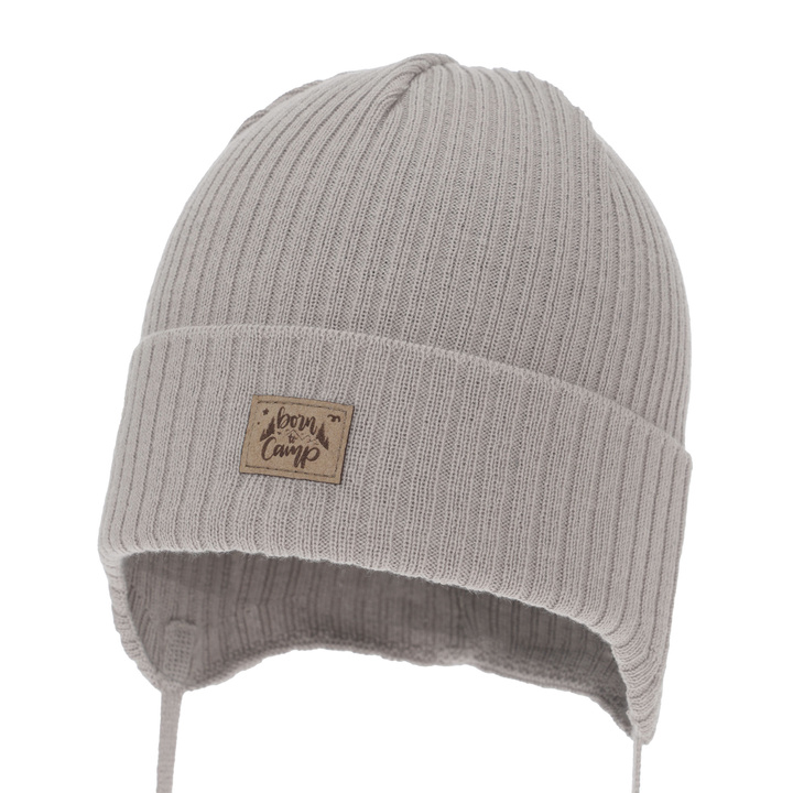 Chlapecká podzimní/jarní čepice, béžová, zavazovací, s bavlnou, Fenris