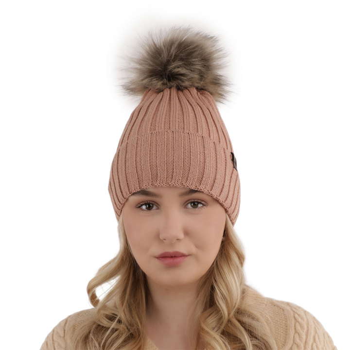 Dámska zimná čiapka z merino vlny v farbe camel Texa