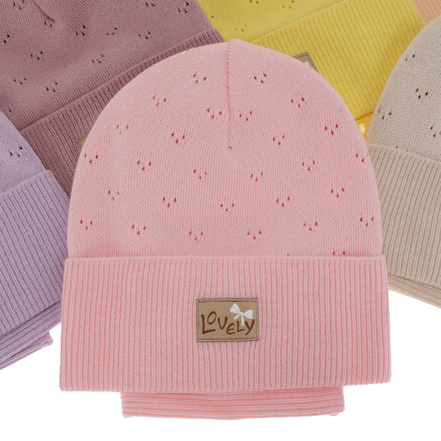 Komplet podzimní/jarní dívčí: čepice a tunel, s bavlnou, mátový Alisa