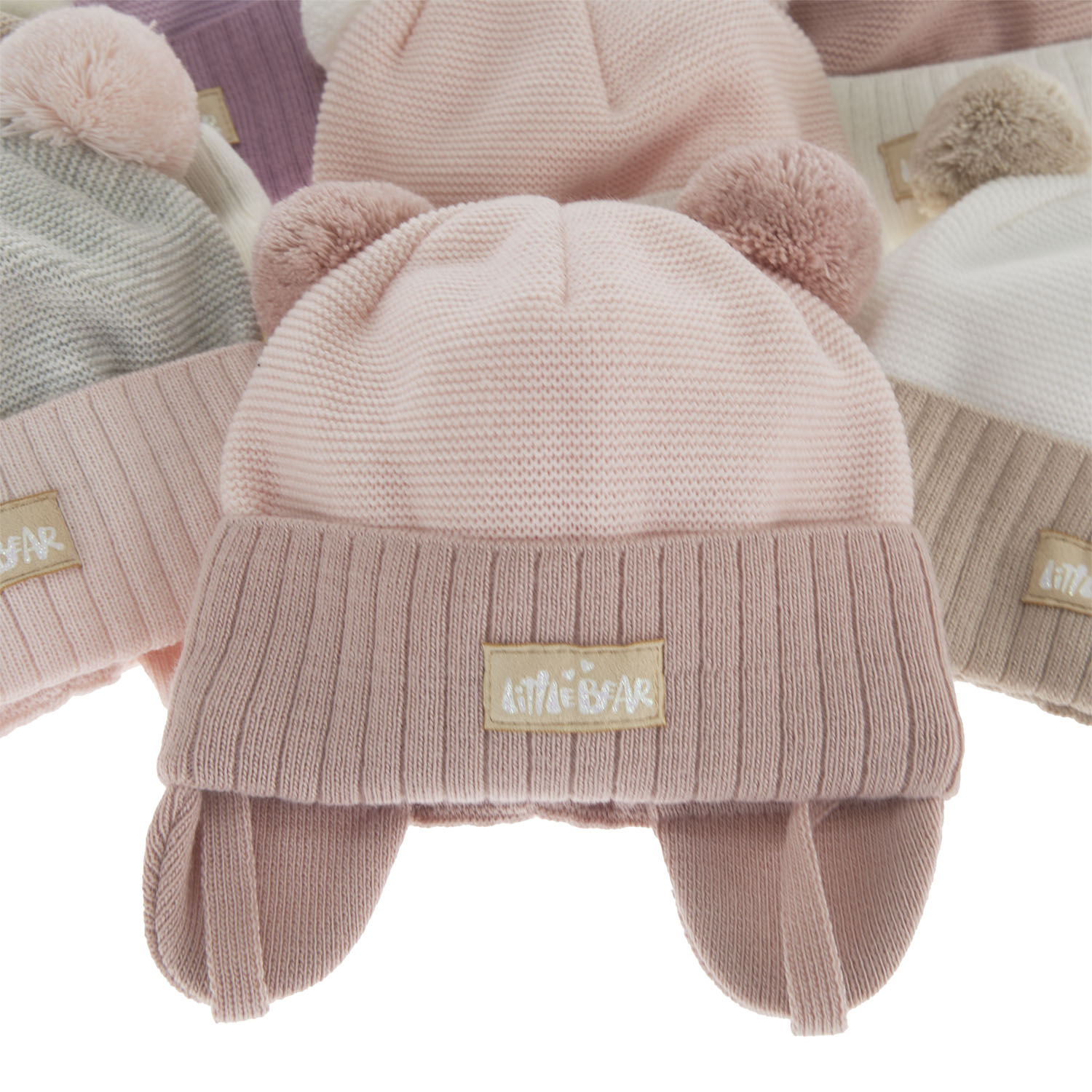 Dívčí podzimní/jarní čepice růžová se dvěma bambulemi Karotka