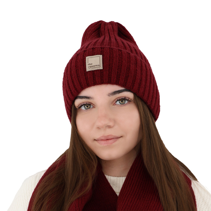 Dámska zimná čiapka růžová merino vlnená Benedetta